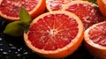 Top view of pile of fresh blood orange fruits with water spots healthy food background