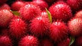 Top-View Rambutan Pile Fresh Fruits for a Healthy Lifestyle