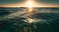 Tranquil Coastal Oasis Serene Sea with Captivating Sun Reflections. Generative AI