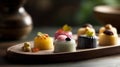 Treat Your Taste Buds to the Sweet Delights of Wagashi Desserts food photography. Generative AI