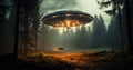 Unexplained Phenomenon Alien Spaceship in a Forest