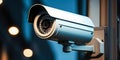 Urban Vigilance Surveillance Cameras Mounted on Modern City Building