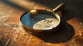 Vintage magnifying glass lying on rough surface focusing on the word TRUTH, depicting the search for facts, clues, and honest