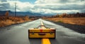 Wanderlust Journey Suitcase on a Scenic Countryside Road Royalty Free Stock Photo