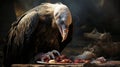 Wild Vulture in Action Carrion Feast