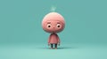 Generating AI illustration of a lovely pink doll