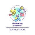 Generating evidence concept icon Royalty Free Stock Photo