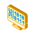 Generating protein cell using computer code isometric icon vector illustration Royalty Free Stock Photo