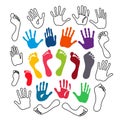 Generation hand and foot prints Royalty Free Stock Photo