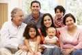 3 generation Hispanic family at home Royalty Free Stock Photo