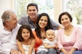 3 generation Hispanic family at home Royalty Free Stock Photo