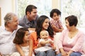 3 generation Hispanic family at home Royalty Free Stock Photo