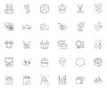 Generation line icons collection. Millennials, Baby Boomers, Gen X, Zoomers, Generation Z, Centennials, Boomlets vector Royalty Free Stock Photo