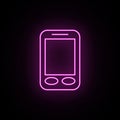 Generation of smart phones neon icon. Simple thin line, outline vector of generation icons for ui and ux, website or mobile Royalty Free Stock Photo