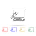 generation of TVs with remote control multi color style icon. Simple thin line, outline vector of generation icons for ui and ux,