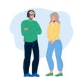 Generation X Man And Woman Staying Together Vector