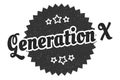 generation x sign. generation x vintage retro label. Royalty Free Stock Photo