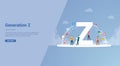 Generation z concept for website template or landing homepage banner - vector