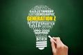 Generation Z light bulb Word Cloud collage Royalty Free Stock Photo