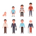 Generations man. People generations at different ages. All age categories - infancy, childhood, adolescence, youth, maturity, old Royalty Free Stock Photo