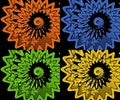 Generative abstract pop art multicolor collage
