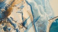 Generative AI Abstract aerial view of tailings ponds for mining in Western Australia business concept.