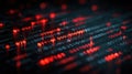 Generative AI Abstract Binary Code Visualization with Red Light Data Flow Information Technology Concept business Royalty Free Stock Photo