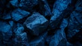 Generative AI Abstract black stone background Deep blue grunge background Toned mountain texture Volumetric rock b Royalty Free Stock Photo