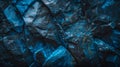 Generative AI Abstract black stone background Deep blue grunge background Toned mountain texture Volumetric rock b Royalty Free Stock Photo