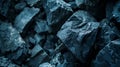 Generative AI Abstract black stone background Deep blue grunge background Toned mountain texture Volumetric rock b Royalty Free Stock Photo