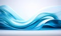 Abstract Blue Wavy Design on White Background, Modern Fluid Art Concept, Dynamic Smooth Lines, Digital Wave Illustration Royalty Free Stock Photo