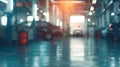 Generative AI Abstract blur car garage automobile interior Blurred mechanic service centre auto repair workshop so Royalty Free Stock Photo