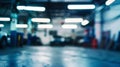 Generative AI Abstract blur car garage automobile interior Blurred mechanic service centre auto repair workshop so Royalty Free Stock Photo