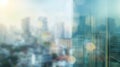 Generative AI Abstract blur city estate building in morning view background Cityscape skyline from top office wind Royalty Free Stock Photo