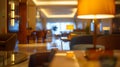 Generative AI Abstract blur and defocus hotel lobby bar and restaurant interior for background business concept. Royalty Free Stock Photo