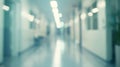 Generative AI Abstract blur hospital corridor defocused Medical background business concept. Royalty Free Stock Photo