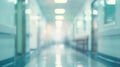 Generative AI Abstract blur luxury hospital hall Blur clinic corridor interior background with defocused effect He Royalty Free Stock Photo