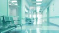 Generative AI Abstract blurred hospital and clinic interior for background business concept. Royalty Free Stock Photo