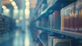 Generative AI Abstract blurred public library interior space blurry room with bookshelves by defocused effect use Royalty Free Stock Photo