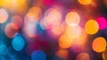 Generative AI Abstract bokeh blurred background defocused night lighting for design Multicolored circles spots of