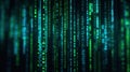 Generative AI Abstract Data Stream Background with Binary Code Glowing Digits Information Flow and Digital Network Royalty Free Stock Photo