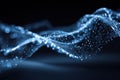 Generative AI Abstract Digital Wave with Glowing Dots and Lines Representing Network Connection Data Flow and Tech Royalty Free Stock Photo