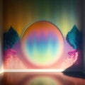 Generative AI: abstract futuristic neon background glowing