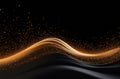 Generative AI: Abstract golden waves background. Template design Royalty Free Stock Photo