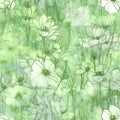 Generative AI Abstract green floral camouflage- Royalty Free Stock Photo
