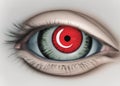 generative AI, Abstract mystical red eyeball eye illustration background