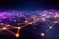 Generative AI Abstract Network Connection Interlinked Nodes and Lines Forming a Complex Technological Structure in Royalty Free Stock Photo