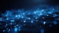 Generative AI Abstract Network Connection Structure with Glowing Nodes Representing Global Communication and Techn Royalty Free Stock Photo