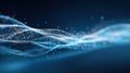 Generative AI Abstract Particle Wave Background Futuristic Digital Technology Data Visualization and Network Commu Royalty Free Stock Photo