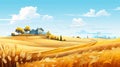 Landscape_with_farm_house_Abstract1_8 Royalty Free Stock Photo